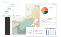 Interface of an Asset Investment Planning solution showing cost break downs, scenario comparison, Digital Twins, Decision Twins, and more.